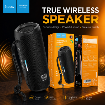 Hoco HC16 True Wireless Portable Bluetooth Speaker with RGB Breathing Light, 10W Stereo Sound